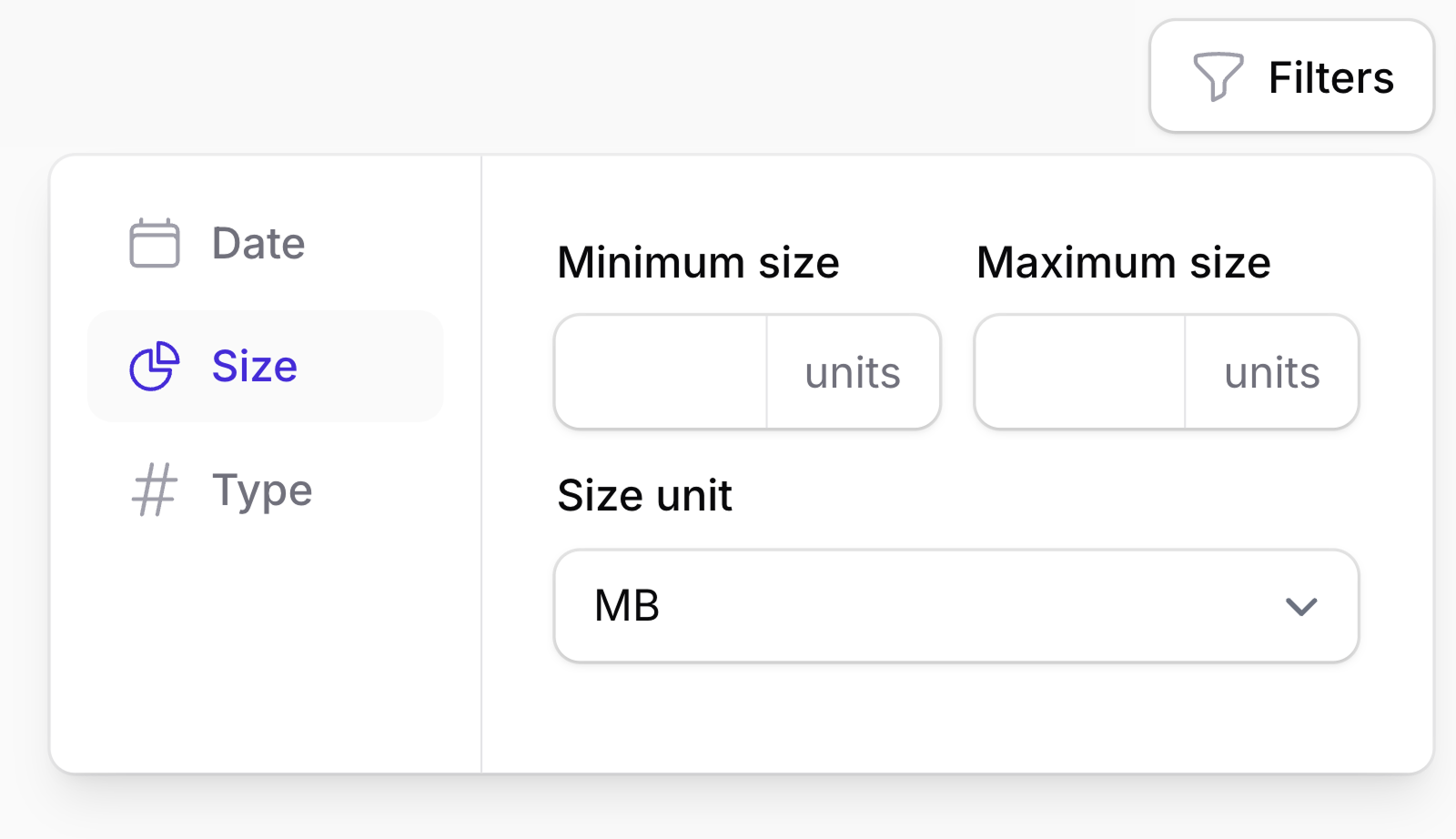 Size filter