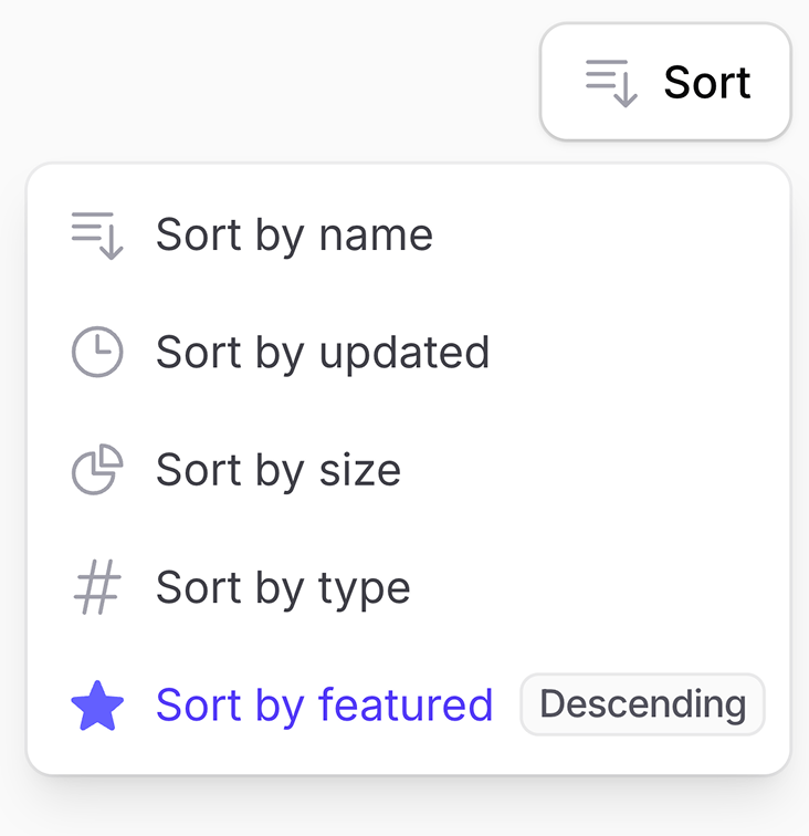 Custom sorter